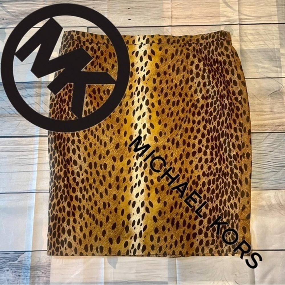 Michael Kors Leopard Print Pencil Skirt Sz 14 w/stretch 🔥MINT🔥
